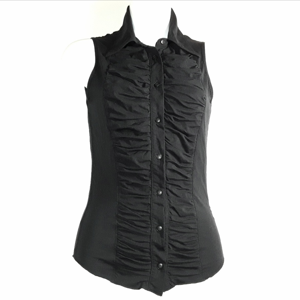 NYK Shortsleeve Button Down Tank Shirt Bodice like